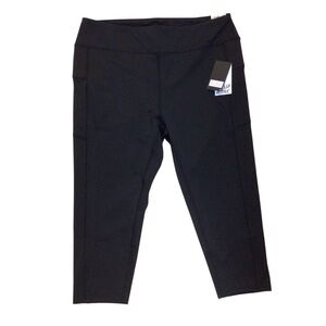 Level Up Active Black Sculpt Capri Leggings 2X Plus Size Dry Fit Pockets